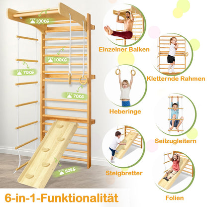 LARS360 Multifunktions Sprossenwand Holz Indoor - Kinder