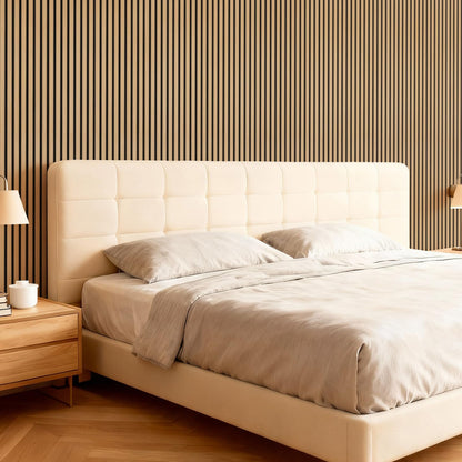TONOR Akustikpaneele Holz, Wandpaneele Teak, 2er-Set 120 x 60 cm