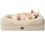 EHEYCIGA Orthopädisches Hundebett Memory Foam - Beige 76x51x16.5cm. Beiges, rechteckiges Memory Foam Bett für Hunde. Unterstützt Gelenke und Wirbelsäule.