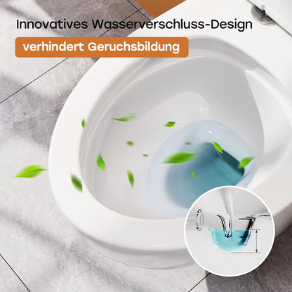 Hänge WC Spülrandlos Absenkautomatik – Weiss, Nano Beschichtung