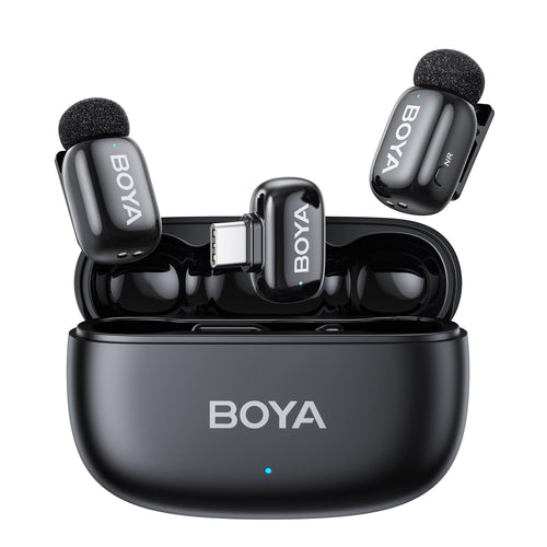 BOYA MINI 2 Kabelloses Lavalier-Mikrofon für iPhone und Android, kompaktes Ansteckmikrofon mit 5 g Gewicht