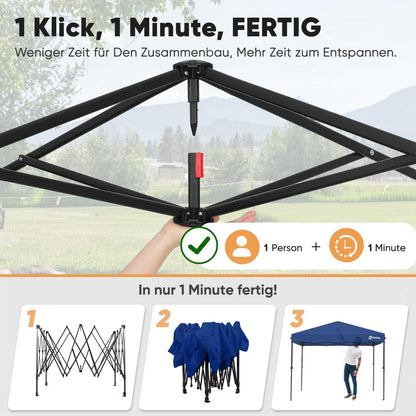 Sekey Premium Pop Up Faltpavillon 3x3 m – Wasserdicht Navy