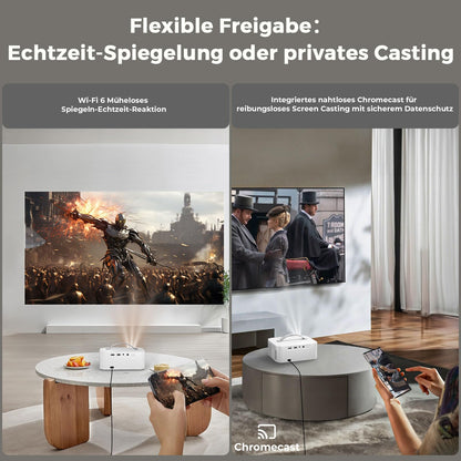 Lisowod L61Pro Mini Beamer 4K Heimkino mit Dolby Audio und WiFi 6
