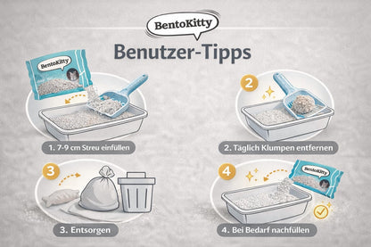 BentoKitty Katzenstreu klumpend Babypuderduft Bentonit 30L 3er Pack