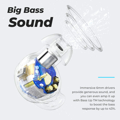 Tribit FlyBuds 3 In-Ear Bluetooth Kopfhörer mit ENC, IPX8, Schwarz