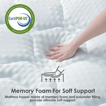 EHEYCIGA Gel Topper 180x200 cm, Memory Foam Matratzentopper, weiss