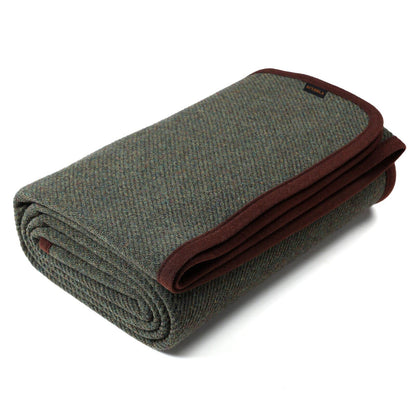 ACUSHLA Merino Wolldecke 160x200 cm, warme Campingdecke, Olive – olivgrün, weicher Flor, für Camping und Outdoor