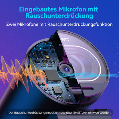 EMEET 4K S600 1080P Webcam mit Mikrofon & Autofokus