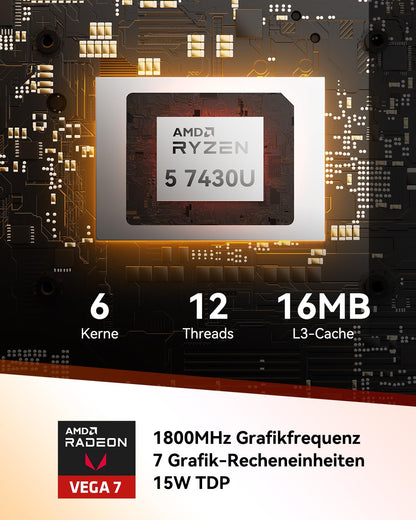 GEEKOM Mini PC A5 2025 Edition - Ryzen 5 7430U, 16GB/512GB