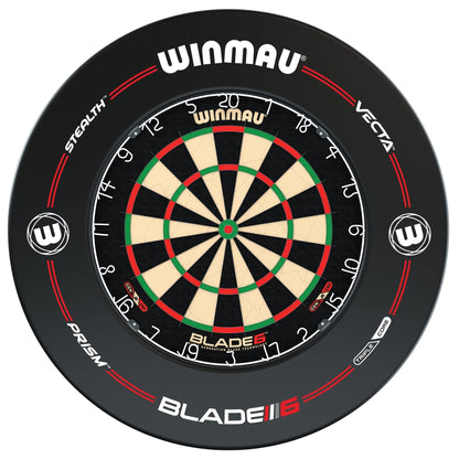 WINMAU Blade 6 Bristle Dartscheibe Set mit Surround und Darts