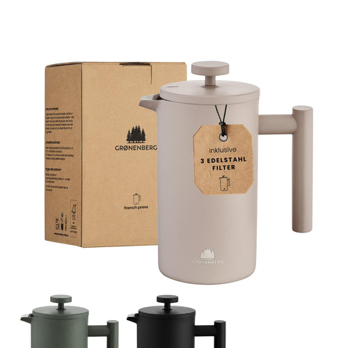 Groenenberg French Press Earth, Thermo-Kaffeebereiter aus Edelstahl