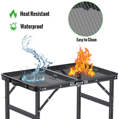 GARLLEN Grilltisch klappbar, Campingtisch 60 x 40 cm, höhenverstellbar