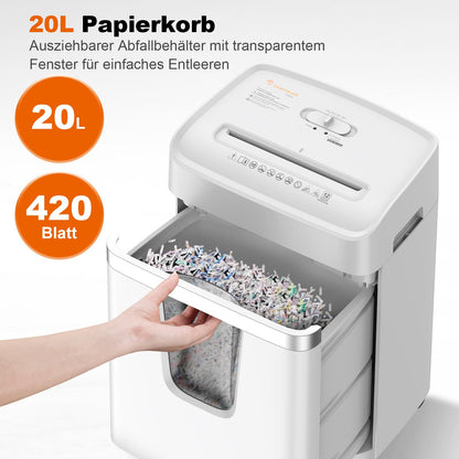 Bonsaii Aktenvernichter Schredder C282-A - P-4 Kreuzschnitt 12 Blatt
