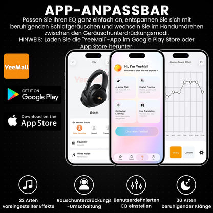 1Mii Y8+ Kopfhörer Over-Ear mit Hybrid ANC, Bluetooth 6.0, Schwarz