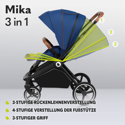LIONELO Mika 3in1 Kinderwagen Set Babyschale - Blue Navy
