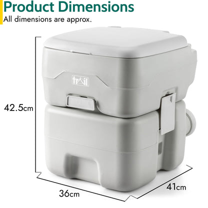 Trail Transportable Campingtoilette mit Spülung, 10-L-Fäkalientank