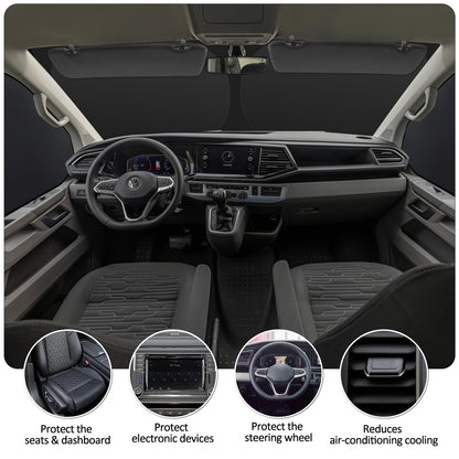 ZATOOTO Sonnenschutz Auto Frontscheibe für VW T5 T6, 3-teilig