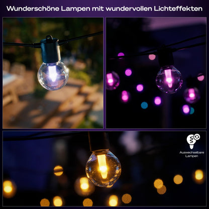 Philips Hue Festavia Globe Aussenlichterkette, 7 m, White & Color