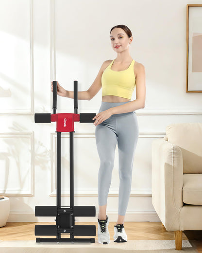GuuG Bauchmuskeltrainer klappbar – Bauchtrainer für Zuhause, Rot