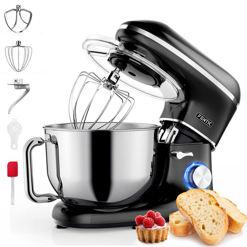 Fentic Küchenmaschine 2000W Edelstahl 6.2L Knetmaschine – Schwarz