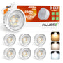 ALUSSO LED Modul 6W 540lm dimmbar, 3 Farbtemperaturen, IP44, 6er-Set, runde ultraflache Bauform für Einbaustrahler