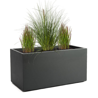 Pflanzwerk Pflanzkübel TUB Anthrazit 30x60x30 cm Fiberglas, rechteckige Steinoptik, für innen und aussen
