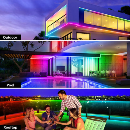httpsmp LED Streifen Outdoor IP68, RGB+IC, 30 m, App & Fernbedienung