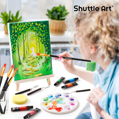 Shuttle Art Acrylfarben-Set, 54-teiliges Malset mit Tischstaffelei