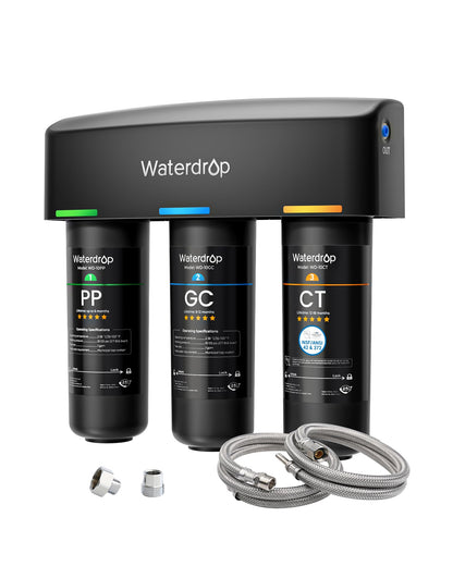Waterdrop TSA Untertisch-Wasserfiltersystem, 3-stufig, 0,5 µm, zur Filtration von Trinkwasser