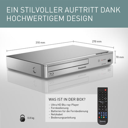 Panasonic DMP-BD84EG-S Smart Network Blu-ray/DVD-Player – Silber