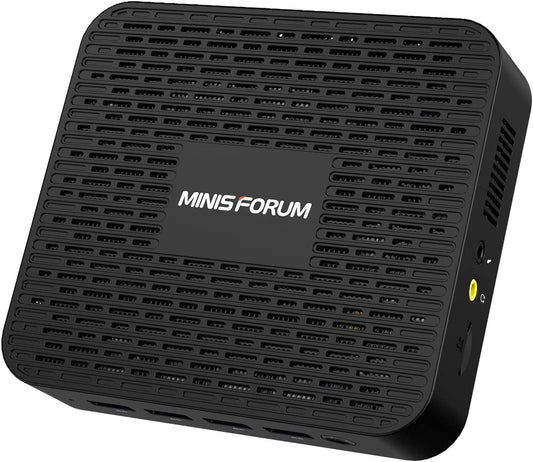 MINIS FORUM GK41 Mini-PC Celeron J4125 8GB/256GB. Schwarzer Mini-PC für Desktop-Anwendungen.