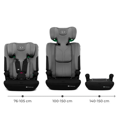 Kinderkraft I-COMFY Kindersitz i-Size 76–150 cm, Dunkelgrau