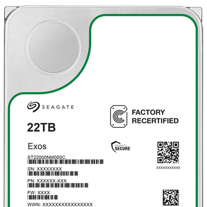 Seagate 22TB Exos X22 Interne Festplatte - Factory Recertified