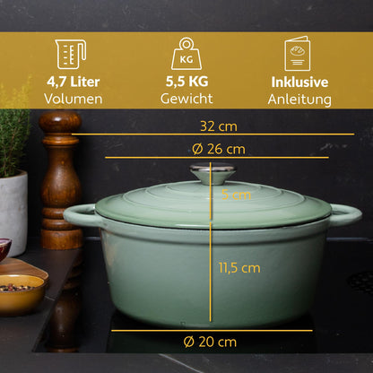 Chefarone Gusseisen Schmortopf emailliert 26 cm - Induktion