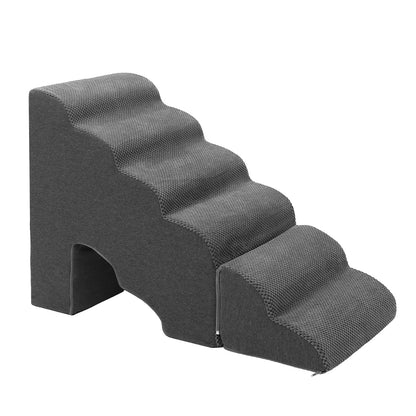 A.FATI 60cm Hoch Hundetreppe - 6 Stufen, Dunkel Grau