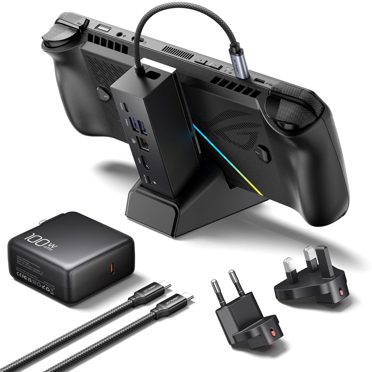JSAUX 6-in-1 Dockingstation HB0609B mit 100W Ladegerät, 4K@120Hz HDMI
