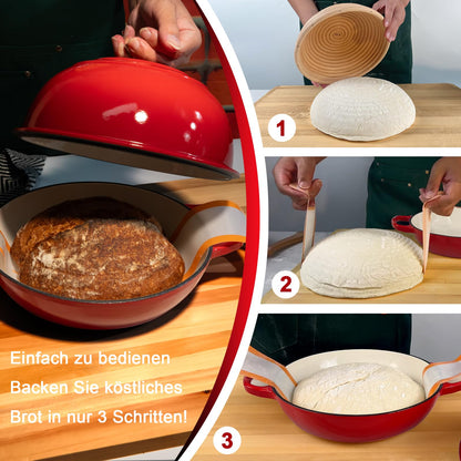 Gusseisen Brotbacktopf Emaille Dutch Oven – 5,7L Rot