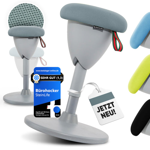 SteinLife Cone Büro-Wackelhocker Ergonomisch Höhenverstellbar. Konische Form, fördert aktives Sitzen am Schreibtisch.