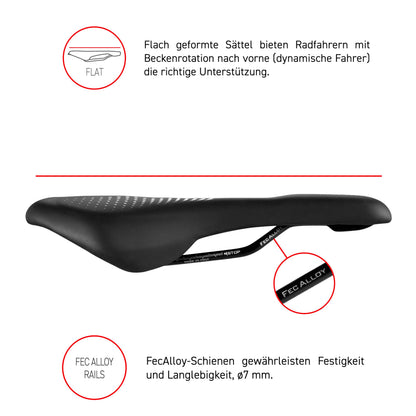 Selle Italia A3 Gel Flow Fahrradsattel mit Gelpolsterung, schwarz