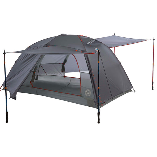 Big Agnes Copper Spur HV UL2 Bikepack Zelt - grau. Ein graues, leichtes 2-Personen-Kuppelzelt für Unterschlupf beim Bikepacking.