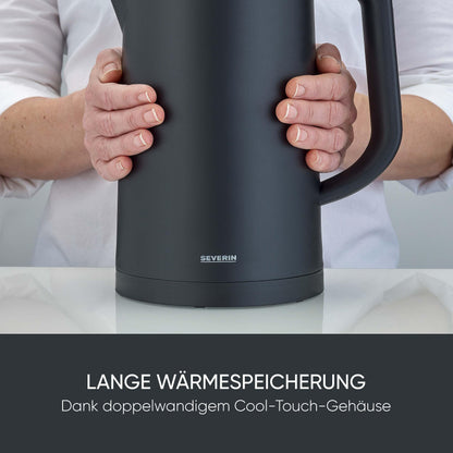 SEVERIN Cool-Touch Wasserkocher WK 3484, doppelwandig, 1,7 L, schwarz