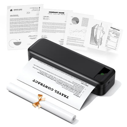 TATTMUSE A285M Thermodrucker A4 Bluetooth Mobiler Drucker Schwarz in kompakter, tragbarer Bauform