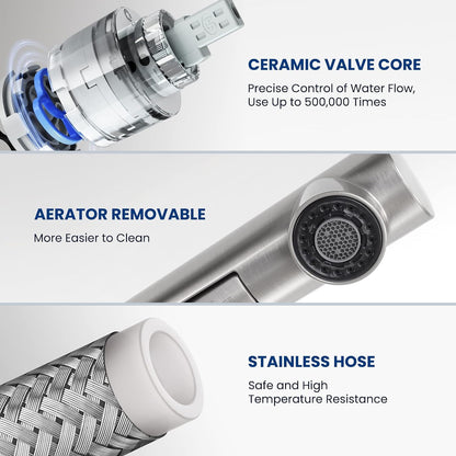 CECIPA Küchenarmatur Ausziehbar - Edelstahl Hochdruck