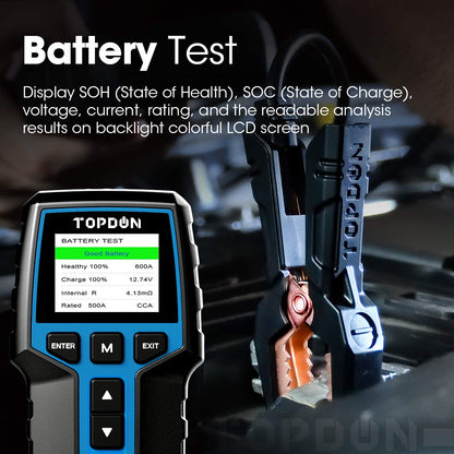 TOPDON BT200 Autobatterietester & Generatorprüfer 12V 24V