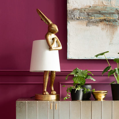 Kare Design Tischlampe Animal Rabbit – Goldene Hasenleuchte