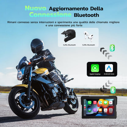 LAMTTO 7" Motorrad CarPlay & Android Auto Bildschirm IP67