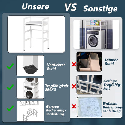 MSFE Regal über Waschmaschine – Höhenverstellbar, 350 kg Traglast
