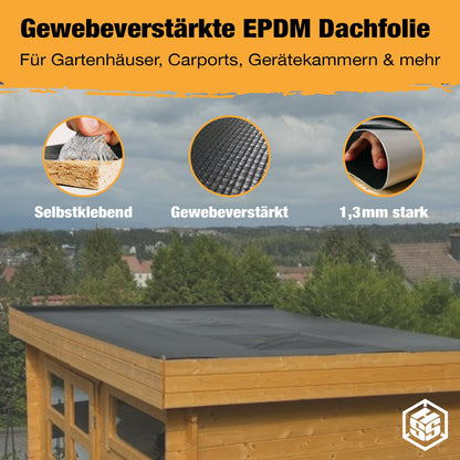 HSS EPDM Dachfolie Selbstklebend KSK Dachbahn - 5m² Schwarz