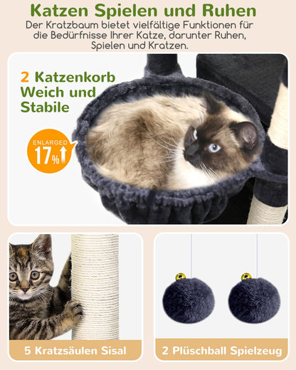 Globlazer S74 Kratzbaum für grosse Katzen – 188 cm, Dunkelgrau