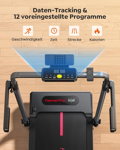 HomeTro HM5 Laufband klappbar mit Steigung, Walking Pad bis 12 km/h